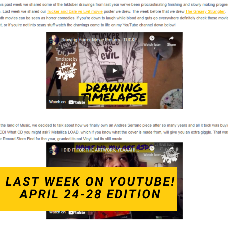 LAST WEEK ON YOUTUBE! – APRIL 24-28 EDITION