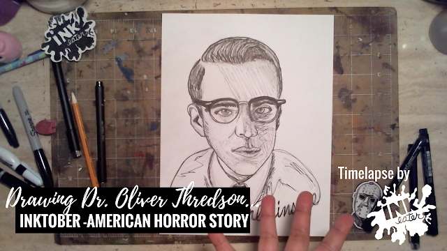Tonight's inktober Timelapse, we drew Dr Oliver Thredson of American Horror Story - Asylum!