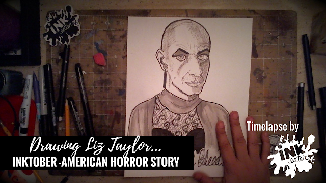 We drew Liz Taylor from American Horror Story Hotel