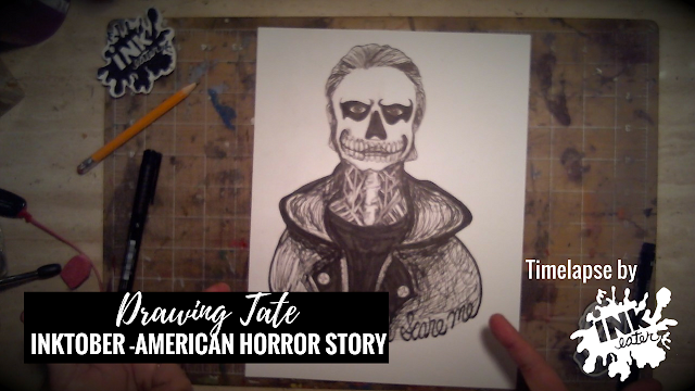 Tonight for Inktober we draw Tate from American Horror Story Murderhouse, this drawing took...56 minutes to create!