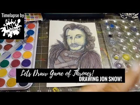 We drew Jon Snow from Game of Thrones