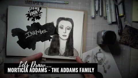 We Drew Morticia Addams from The Addams Family