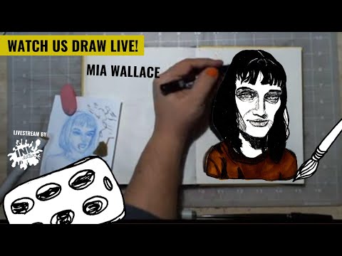 Join the livestream and watch us draw Mia Wallace from Pulp Fiction Live.