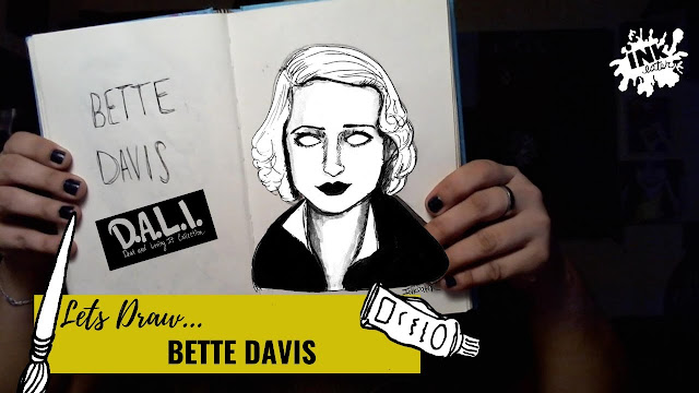 Drawing Bette Davis for 30 Days of Zombies where we talk about dead people and turn them into zombies.