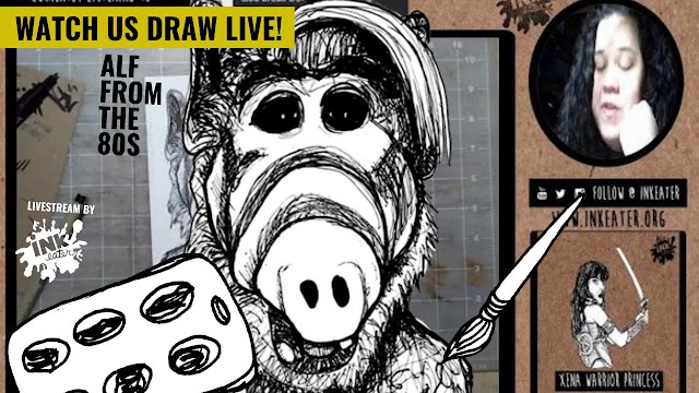 Join the livestream and watch us draw Alf from the 80s TV show live!