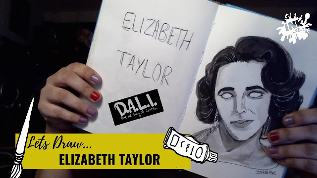 Drawing Elizabeth Taylor for 30 Days of Zombies where we talk about dead people and turn them into zombies.