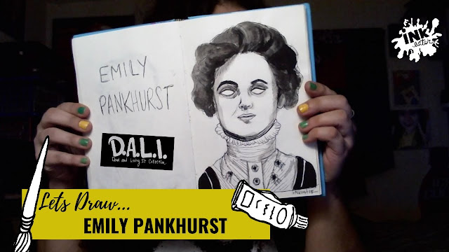 Drawing Emily Pankhurst for 30 Days of Zombies where we draw dead people and turn them into zombies.