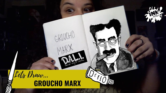 Drawing Groucho Marx for 30 Days of Zombies where we talk about dead people and turn them into zombies.