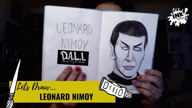Drawing Leonard Nimoy for 30 Days of Zombies where we talk about dead people and turn them into zombies.