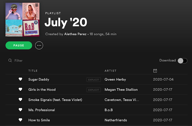 Here's what we listened to in July 2020! We share our Spotify playlist & our favorite songs for the month!