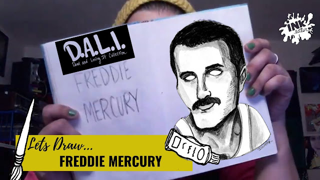 Drawing Freddie Mercury for 30 Days of Zombies where we talk about dead people and turn them into zombies.