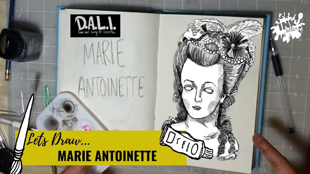 Drawing Marie Antoinette for 30 Days of Zombies where we talk about dead people and turn them into zombies.