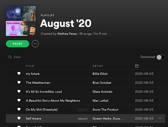 Here's what we listened to in August 2020! We share our Spotify playlist & our favorite songs for the month!